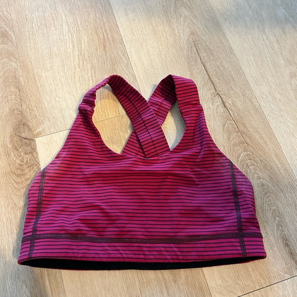 lululemon athletica Other - Lululemon All sport Bra Hyper Stripe Bordeaux Drama Bumble Berry size 6